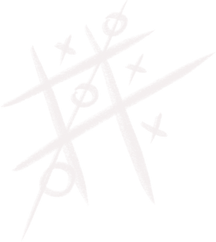 tic-tac-toe game doodle chalk drawing
